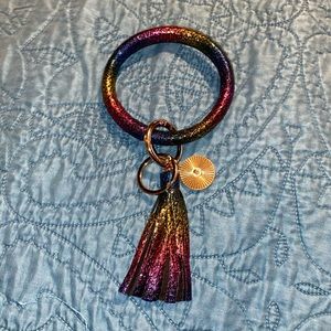 Rainbow Sparkle Wristlet Keyring Bangle